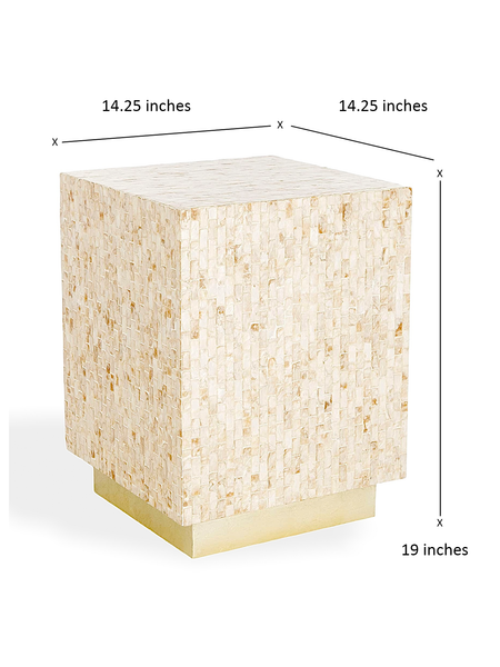 AVALINE MOTHER OF PEARL MOSAIC STOOL