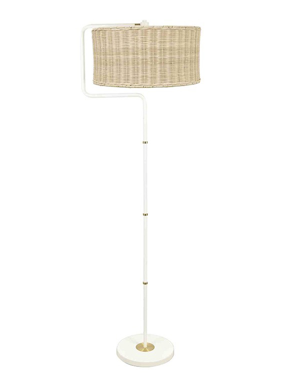 White wicker 2024 floor lamp