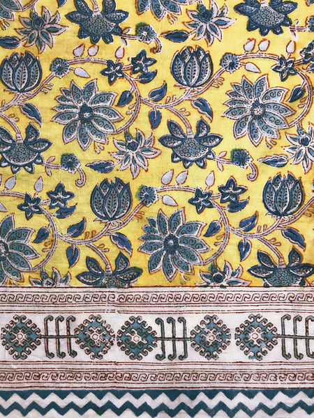 CORALINE BLOCK-PRINTED TABLECLOTH (6-Seater Size)