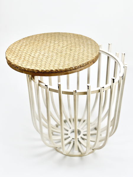 KANTI RATTAN & METAL STOOL STORAGE