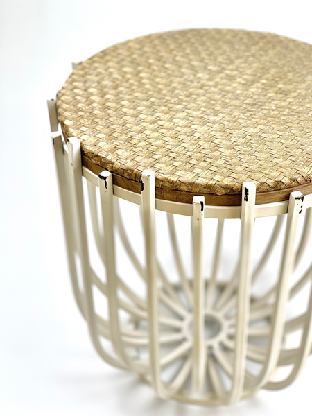 KANTI RATTAN & METAL STOOL STORAGE