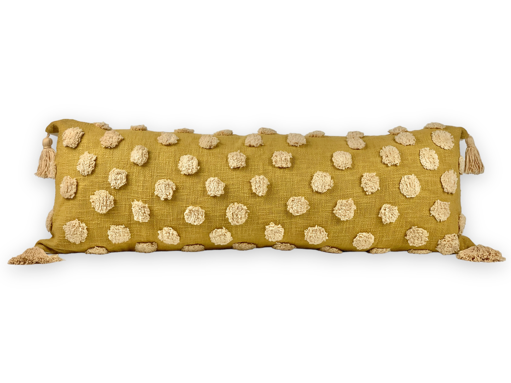 CAMBRIA DOTS LUMBAR PILLOW (Mustard)