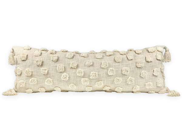 CAMBRIA DOTS LUMBAR PILLOW (White)