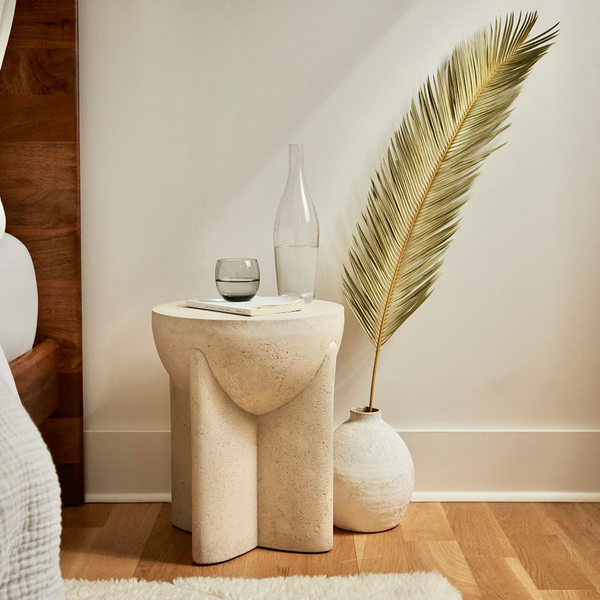 KONKOS CONCRETE-STYLE SIDE TABLE