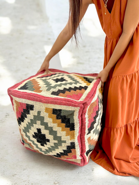 YUCATAN KILIM FLOOR POUF