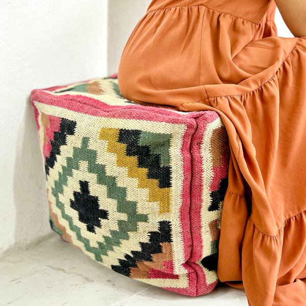 YUCATAN KILIM FLOOR POUF