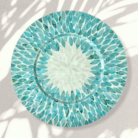 DAHLIA MOTHER OF PEARL CHARGER PLATES (set of 2)