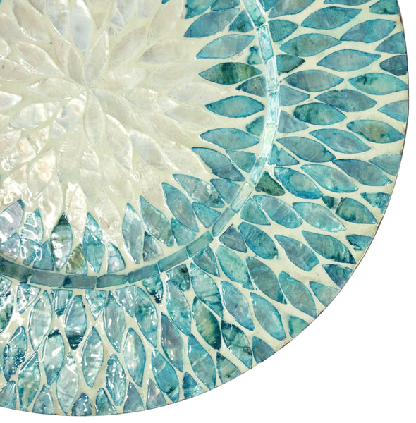 DAHLIA MOTHER OF PEARL CHARGER PLATES (set of 2)