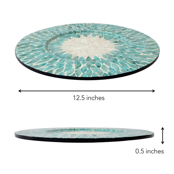 DAHLIA MOTHER OF PEARL CHARGER PLATES (set of 2)