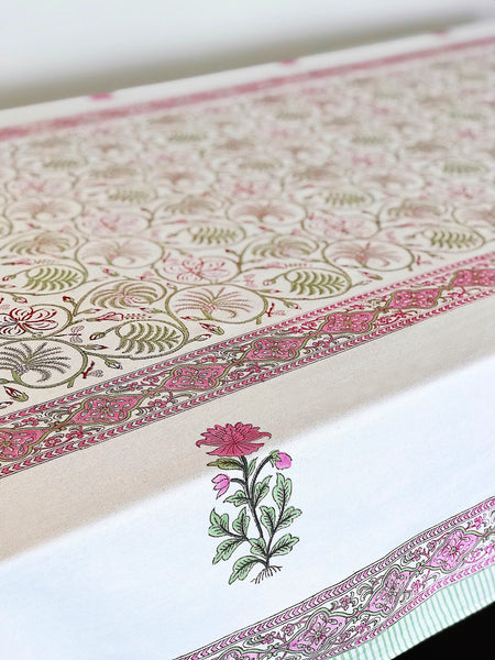 FLORINA BLOCK-PRINTED TABLECLOTH