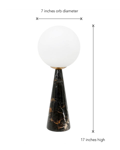 KOSMOS MARBLE CONE LAMP (Brown-Black)