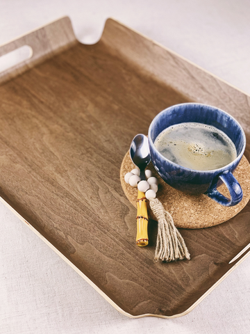 LARS WOODEN SERVING TRAY (Dark Brown Color)