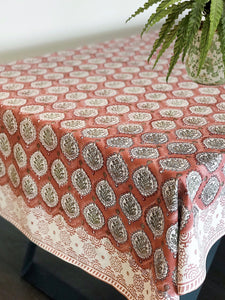 ODINE BLOCK-PRINTED TABLECLOTH