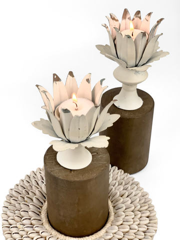 OLGA FLORAL CANDLEHOLDERS (Set of 2)