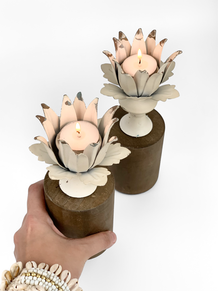 OLGA FLORAL CANDLEHOLDERS (Set of 2)