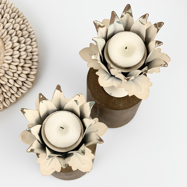 OLGA FLORAL CANDLEHOLDERS (Set of 2)