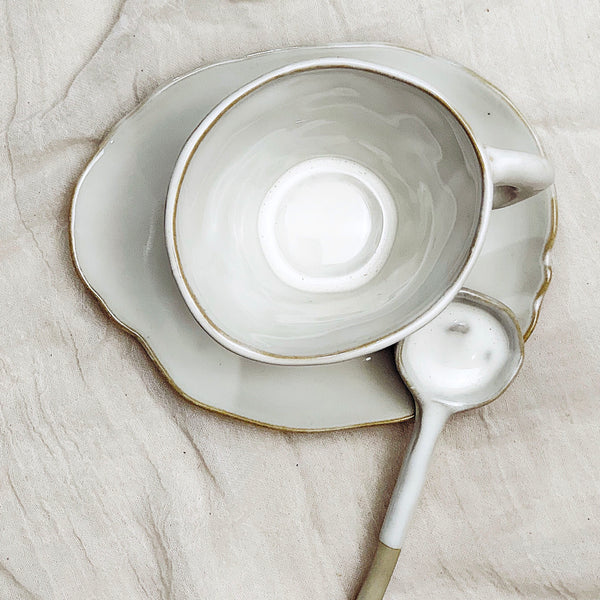 WABI-SABI CUP SET (Cup, Saucer & Teaspoon) - Set of 4